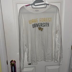 LongSleeve White Wake Forest Tshirt